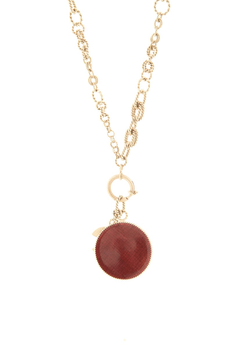 Chanel No.5 Gold & Red Enamel Pendant Necklace