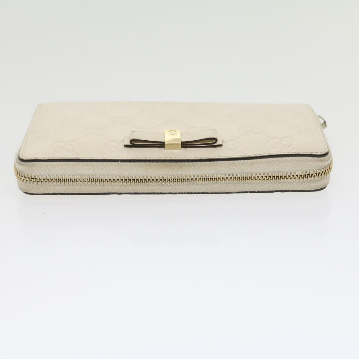 GUCCI GG Canvas ssima Long Wallet White 30393