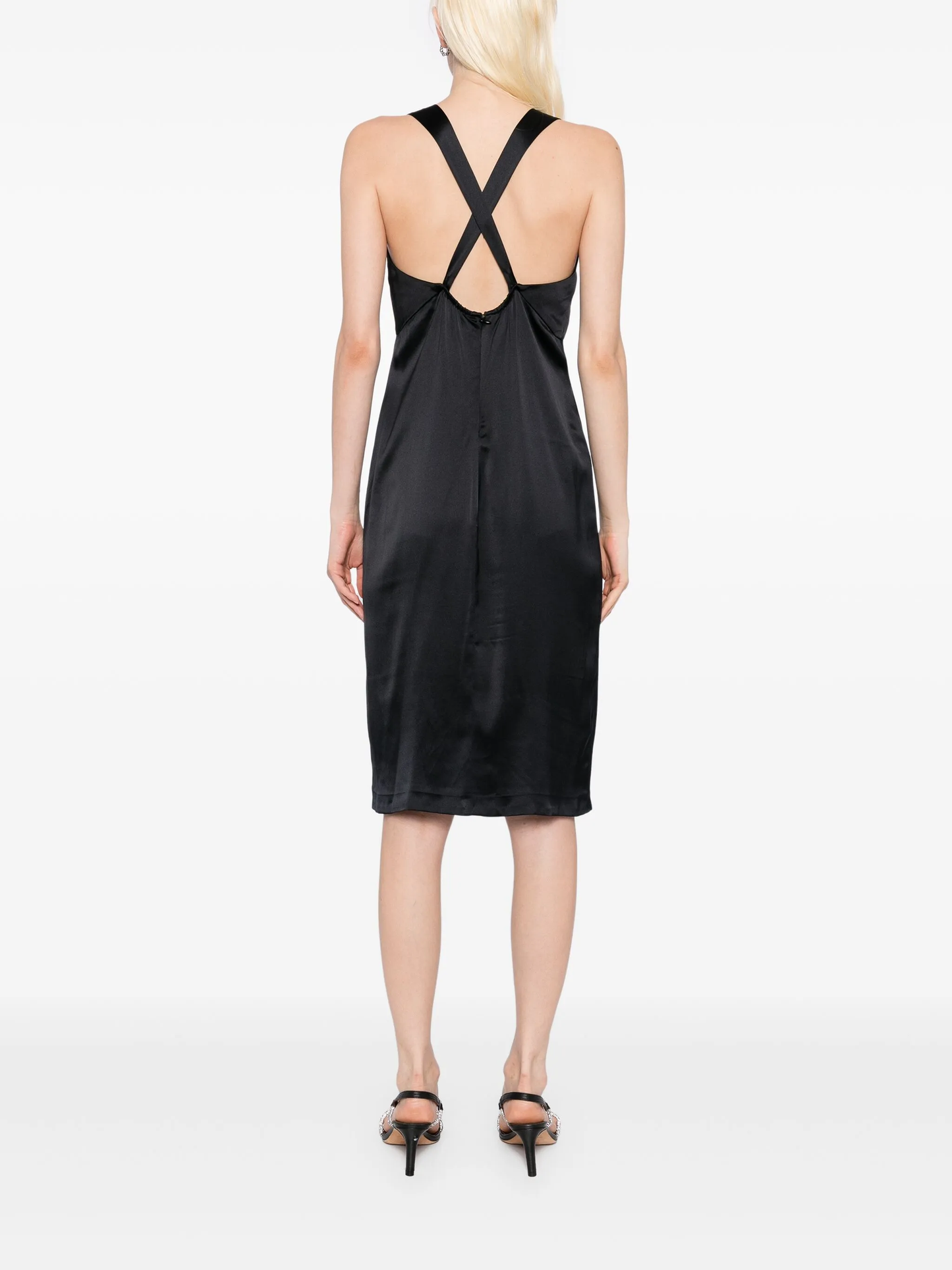 Black Silk Midi Dress