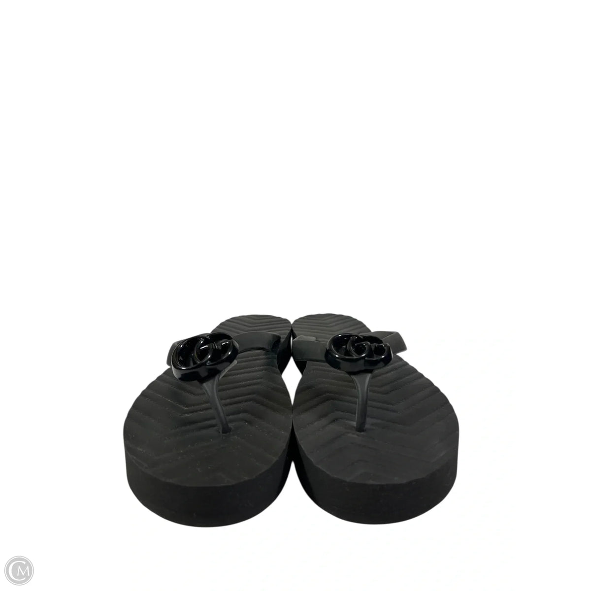 Sandals Flip Flops By Gucci In Black, Size: 11