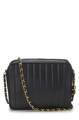 Chanel, Black Lambskin Envelope Flap Camera Bag Medium, Black