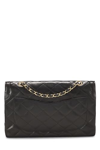 Chanel, Black Quilted Lambskin Paris Limited Double Flap Jumbo, Black
