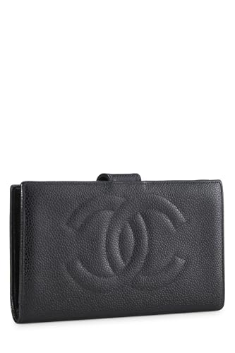 Chanel, Black Caviar Timeless 'CC' Long Wallet, Black