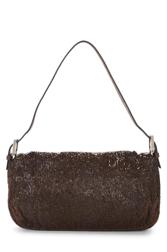Fendi, Brown Beaded Baguette, Brown