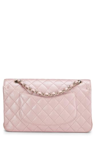 Chanel, Iridescent Pink Quilted Caviar Classic Double Flap Medium, Pink