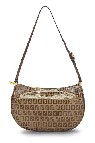 Fendi, Brown Zucchino Vinyl Shoulder Bag Medium, Brown