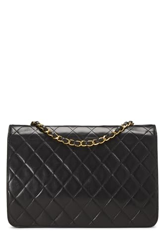 Chanel, Black Quilted Lambskin Ex Flap Medium, Black