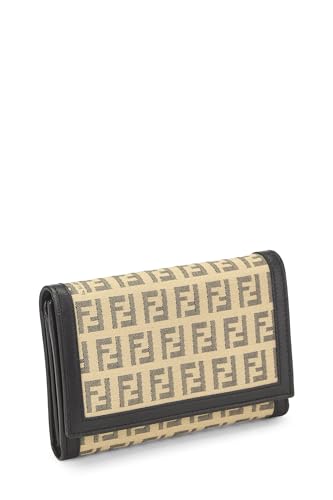 Fendi, Black Zucchino Canvas Bifold Wallet, Black