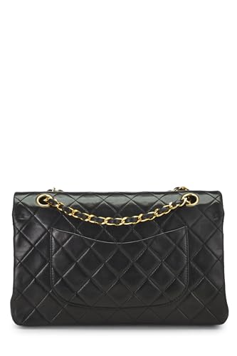 Chanel, Black Quilted Lambskin Classic Double Flap Medium, Black