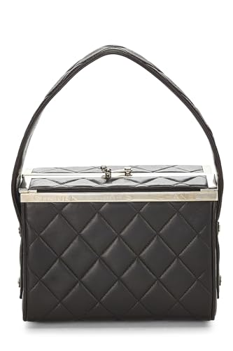 Chanel, Black Quilted Lambskin Box Vanity Small, Brown