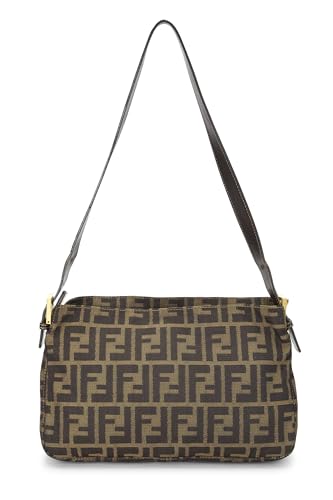 Fendi, Brown Zucca Canvas Shoulder Bag, Brown