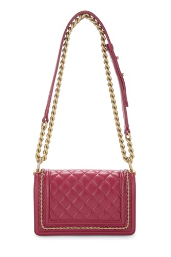 Chanel, Pink Quilted Lambskin Chain Around Boy Bag Small, Pink