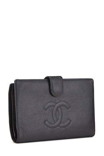 Chanel, Black Caviar Timeless 'CC' Long Wallet, Black
