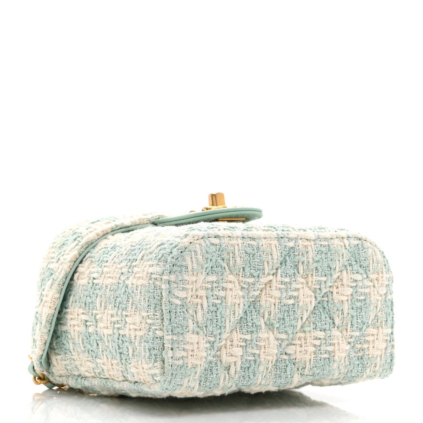Tweed Handle Crush Small Vanity Case Light Green