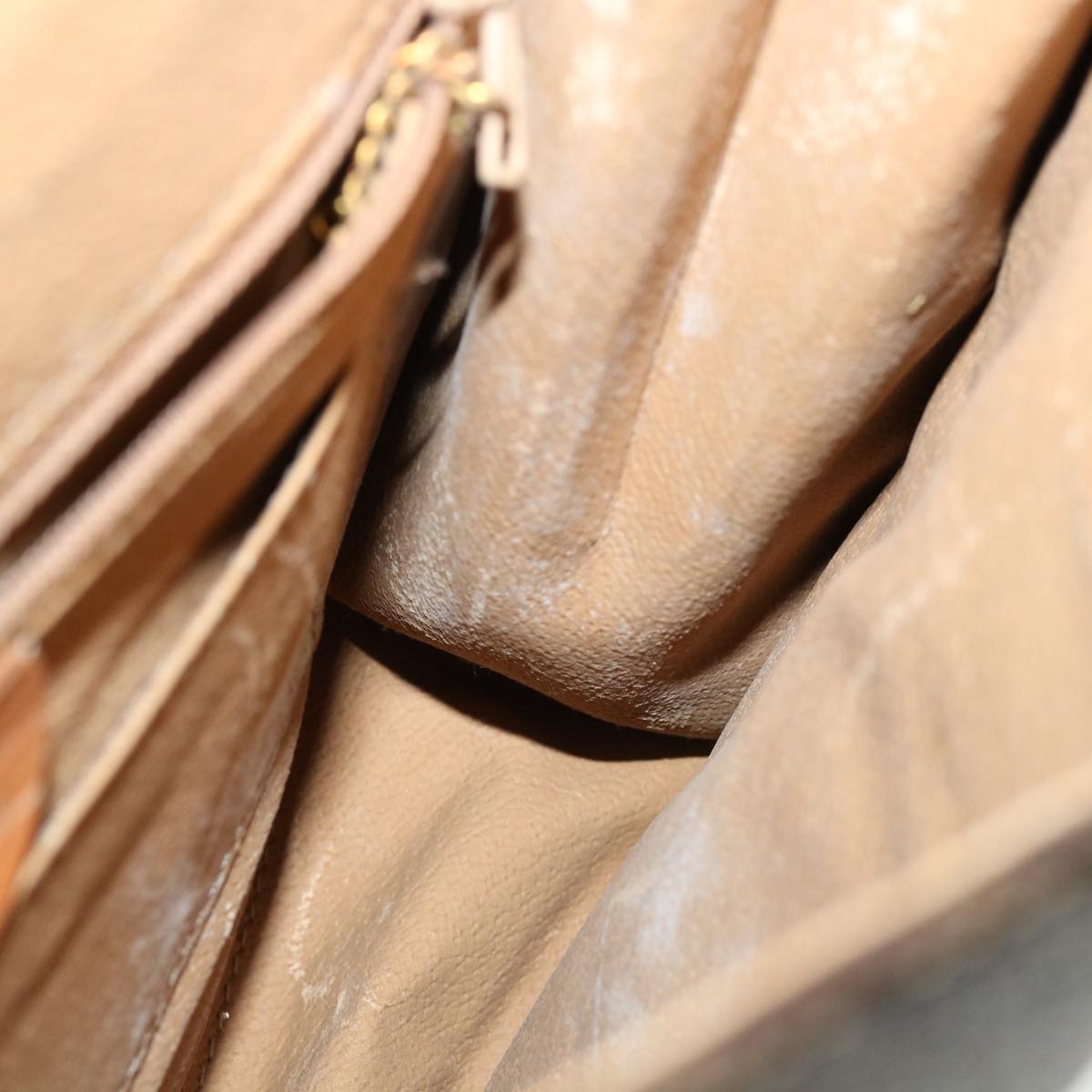 Celine Macadam Canvas Hand Bag PVC Leather Brown 33149