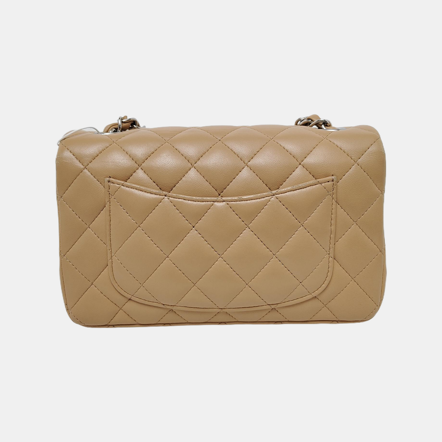 Chanel Classic Flap Rectangular Mini Beige Lambskin Silver Hardware 2018