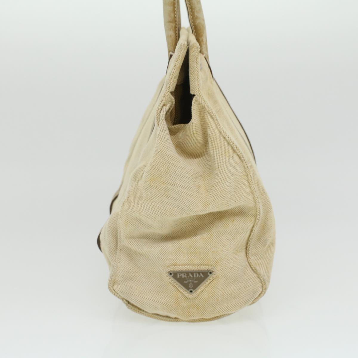 Prada Shoulder Bag Canvas Beige 34395
