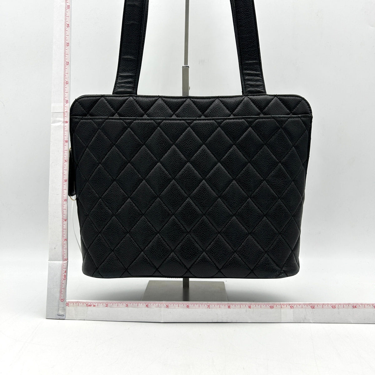 CHANEL Brown Lambskin Large Tote With Coco Mark Enamel WD