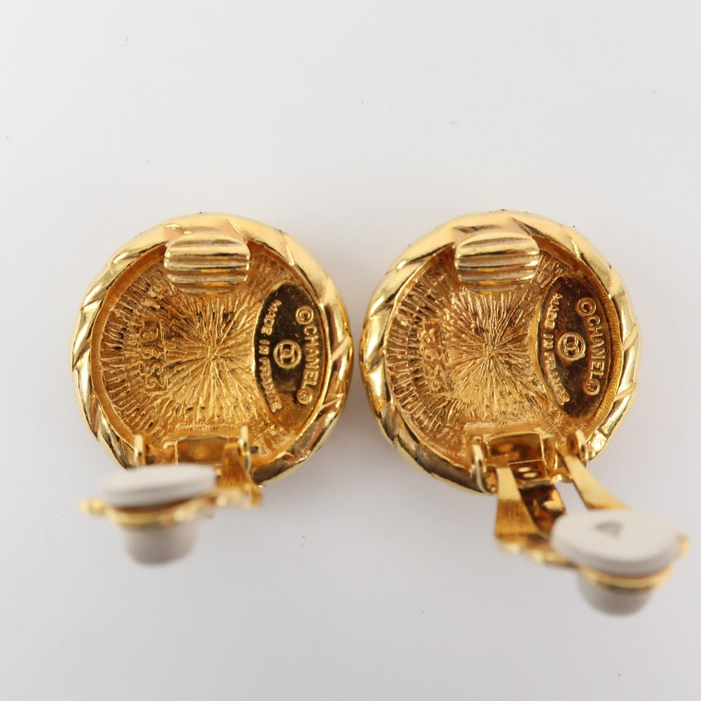 CHANEL Earring Plated Gold bronze vintage COCO Mark Women Used