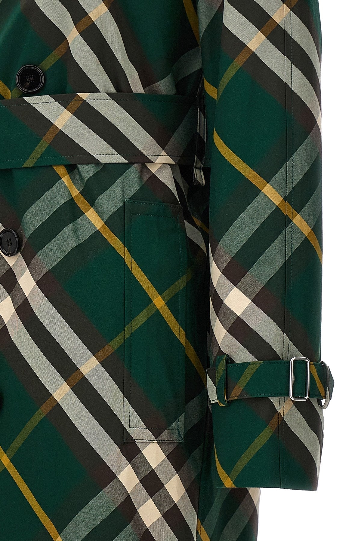 Burberry Women Check Long Gabardine Trench Coat