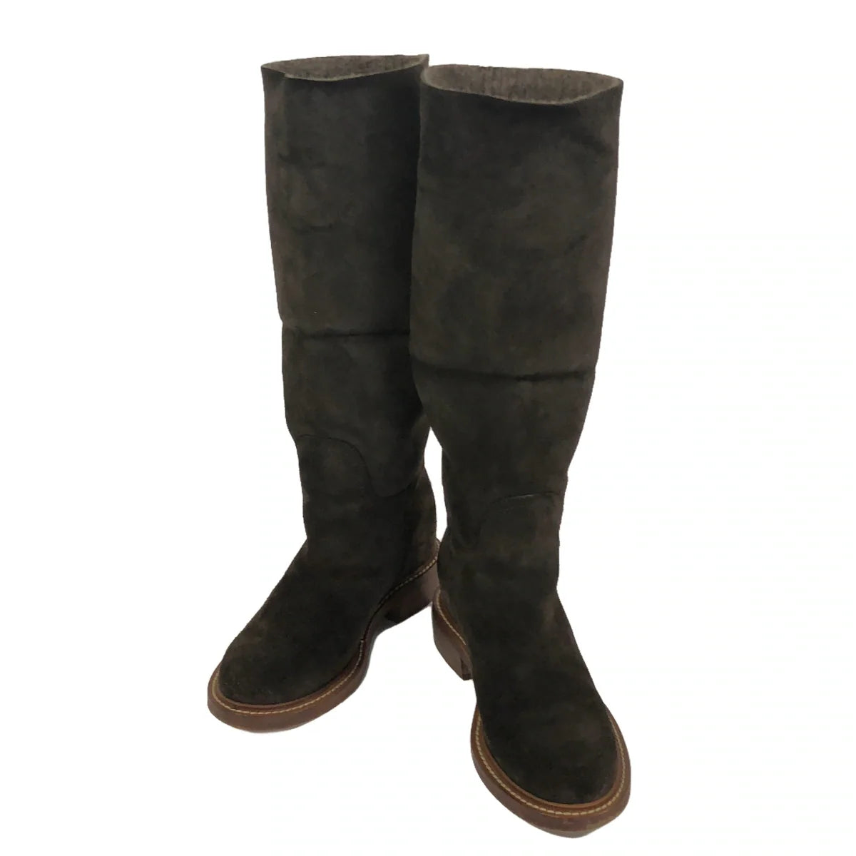 Chanel brown suede boots