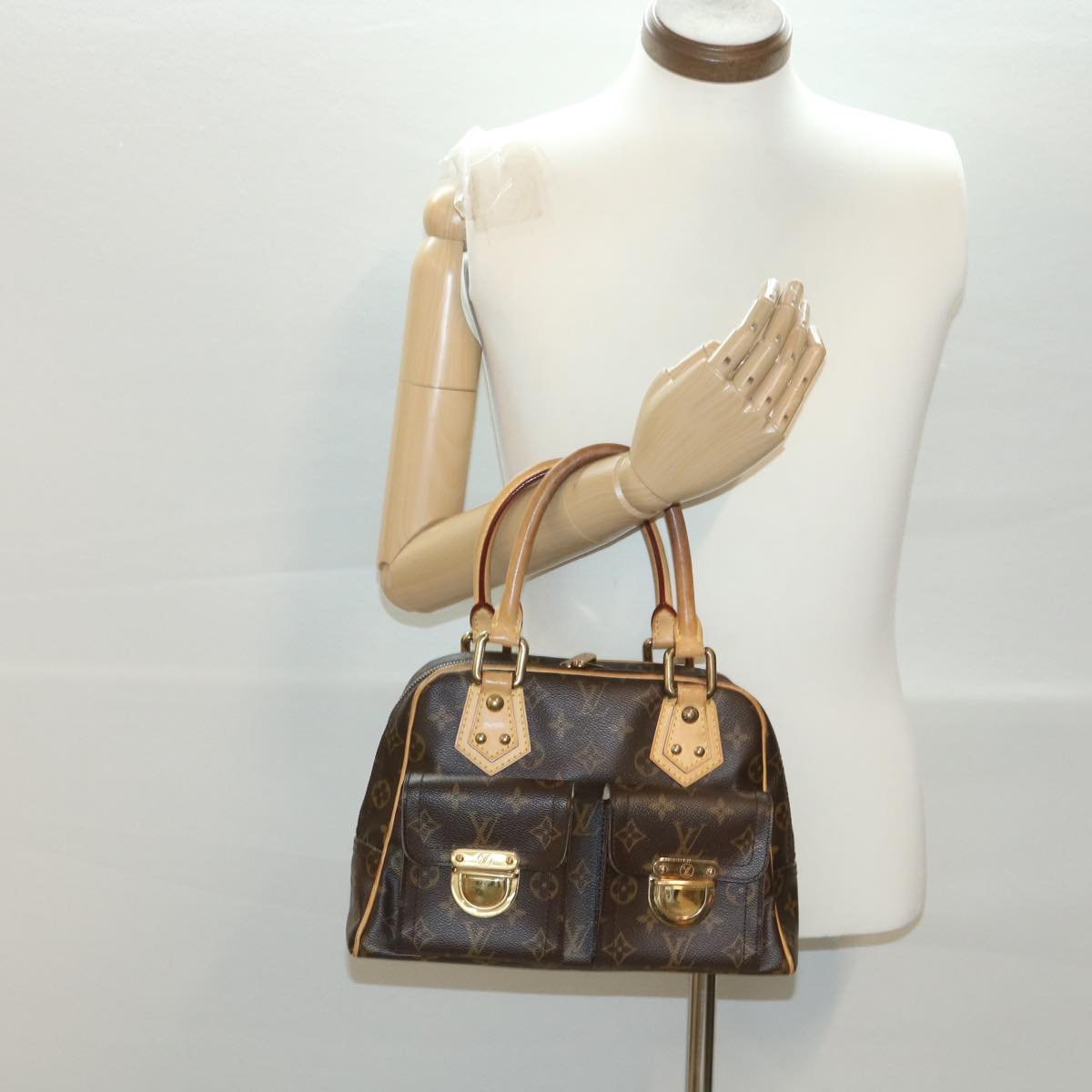 LOUIS VUITTON Monogram Manhattan PM Hand Bag M40026 LV 38682