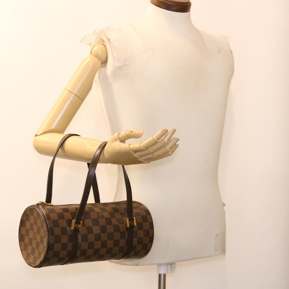 LOUIS VUITTON Damier Ebene Papillon 26 Hand Bag N51304 LV 39317