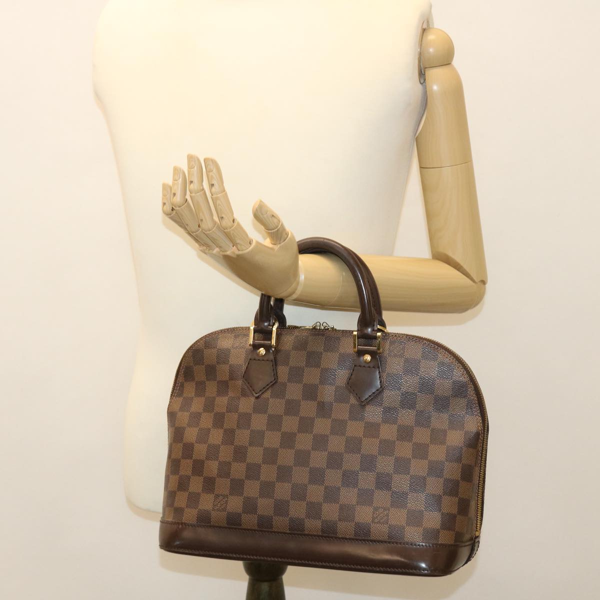 LOUIS VUITTON Damier Ebene Alma Hand Bag N51131 LV 39541