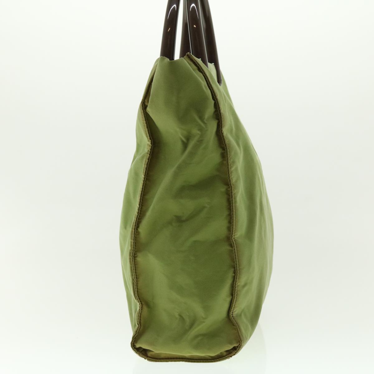 Prada Hand Bag Nylon Khaki 39752