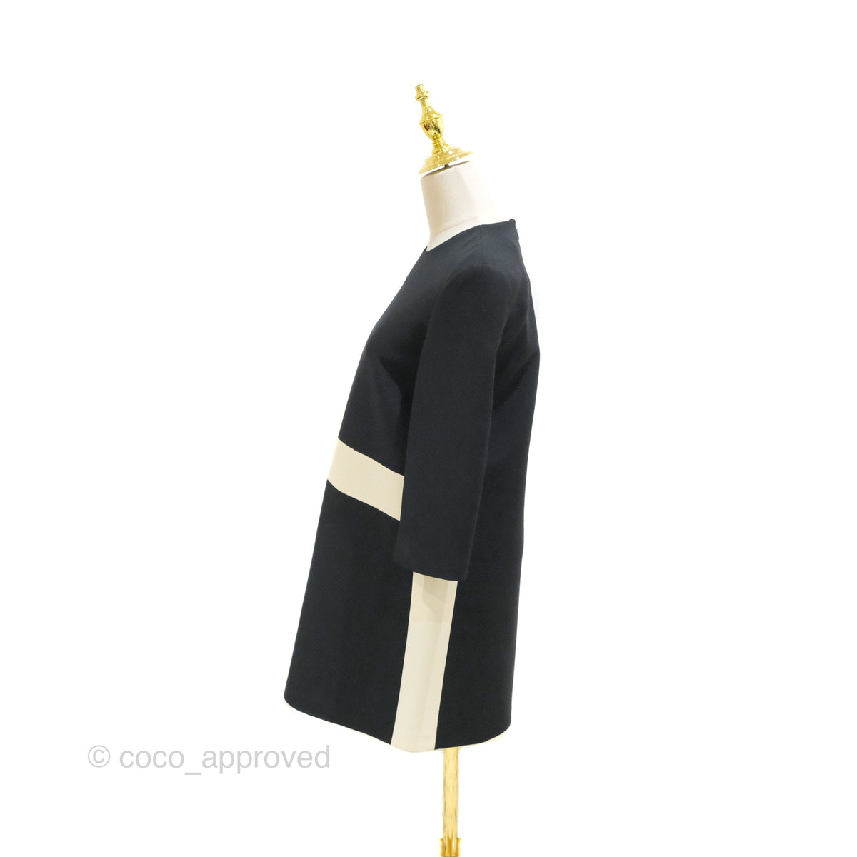 Christian Dior Black White Wool Silk Dress 2019AW Size 34