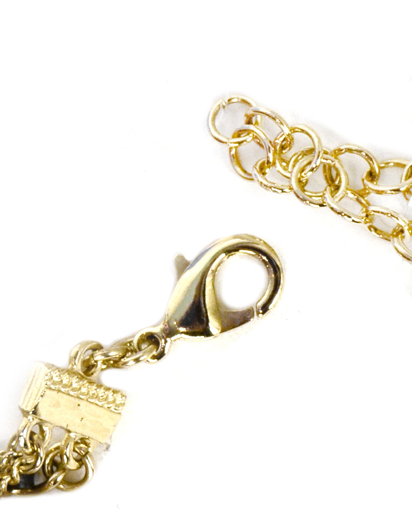 Chanel 2018 Goldtone Multistrand Faul Pearl CC Y Necklace