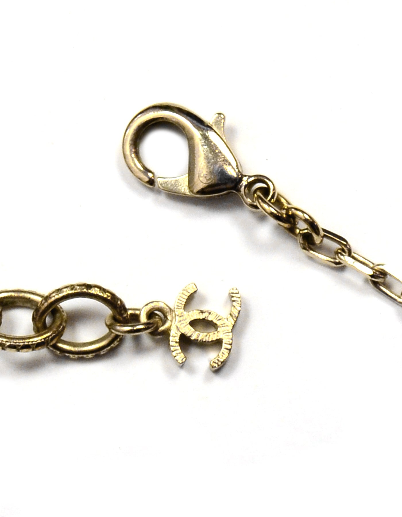 Chanel Goldtone "I Love Coco" Faux Pearl and Enamel Necklace