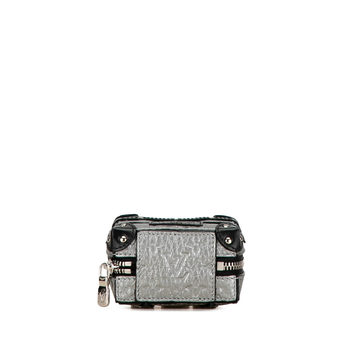 Silver Louis Vuitton Monogram Taurillon Soft Trunk Bag Charm and Key Holder