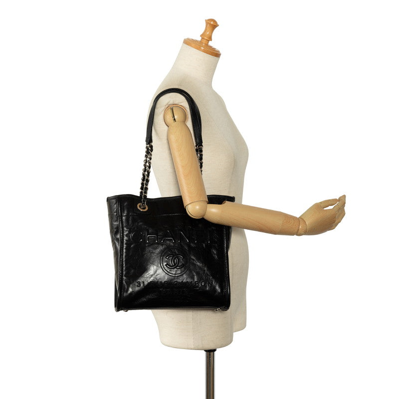 Chanel Leather Deauville Tote Bag Leather Tote Bag in Good condition