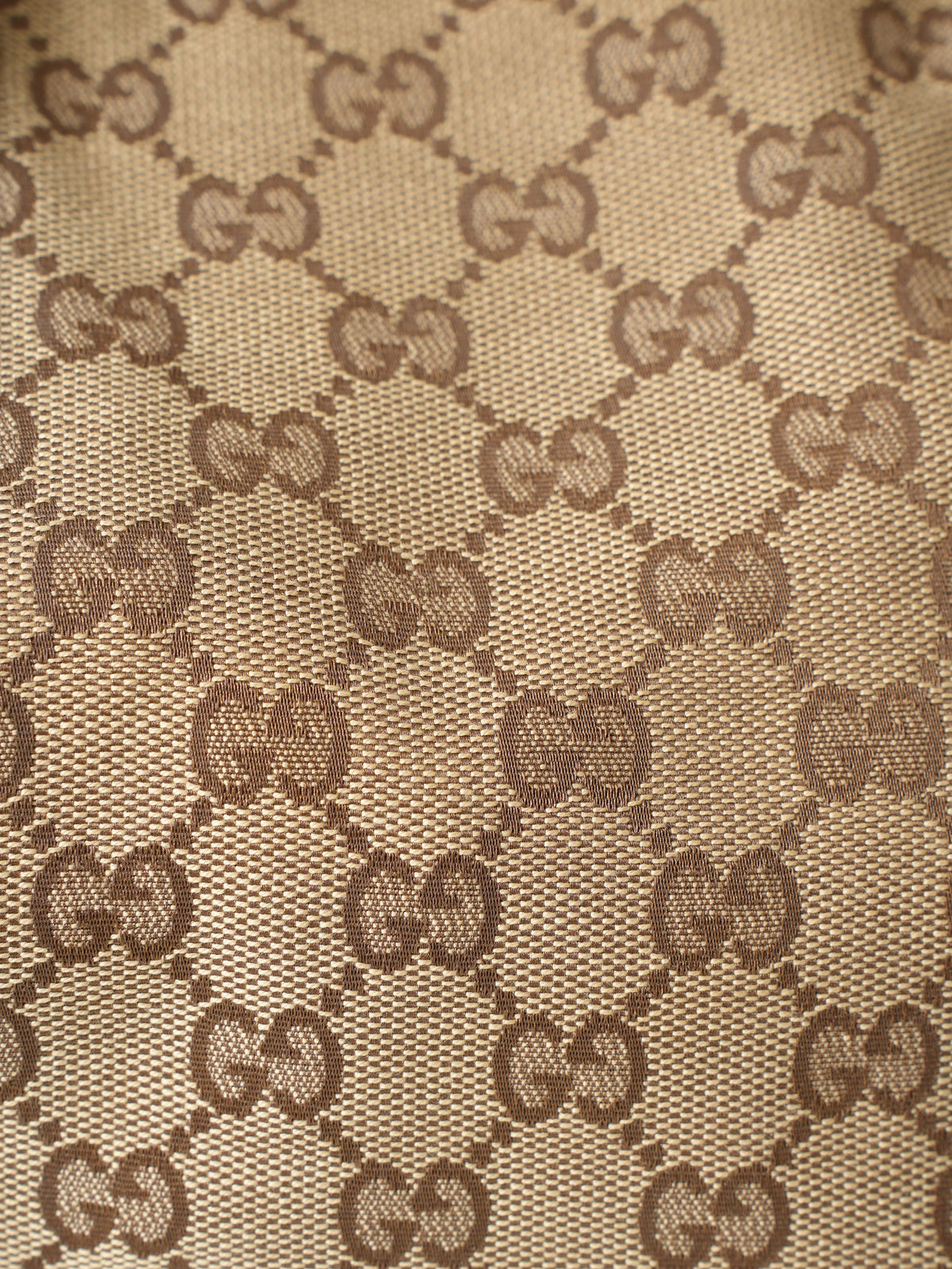 Gucci Jolicoeur Striped Charm Beige GG Canvas Tote Bag