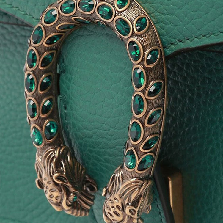 (WMNS) GUCCI Dionysus Tiger Head Leather Chain Shoulder Messenger Bag Mini Green Classic 421970-CAOGX-3120