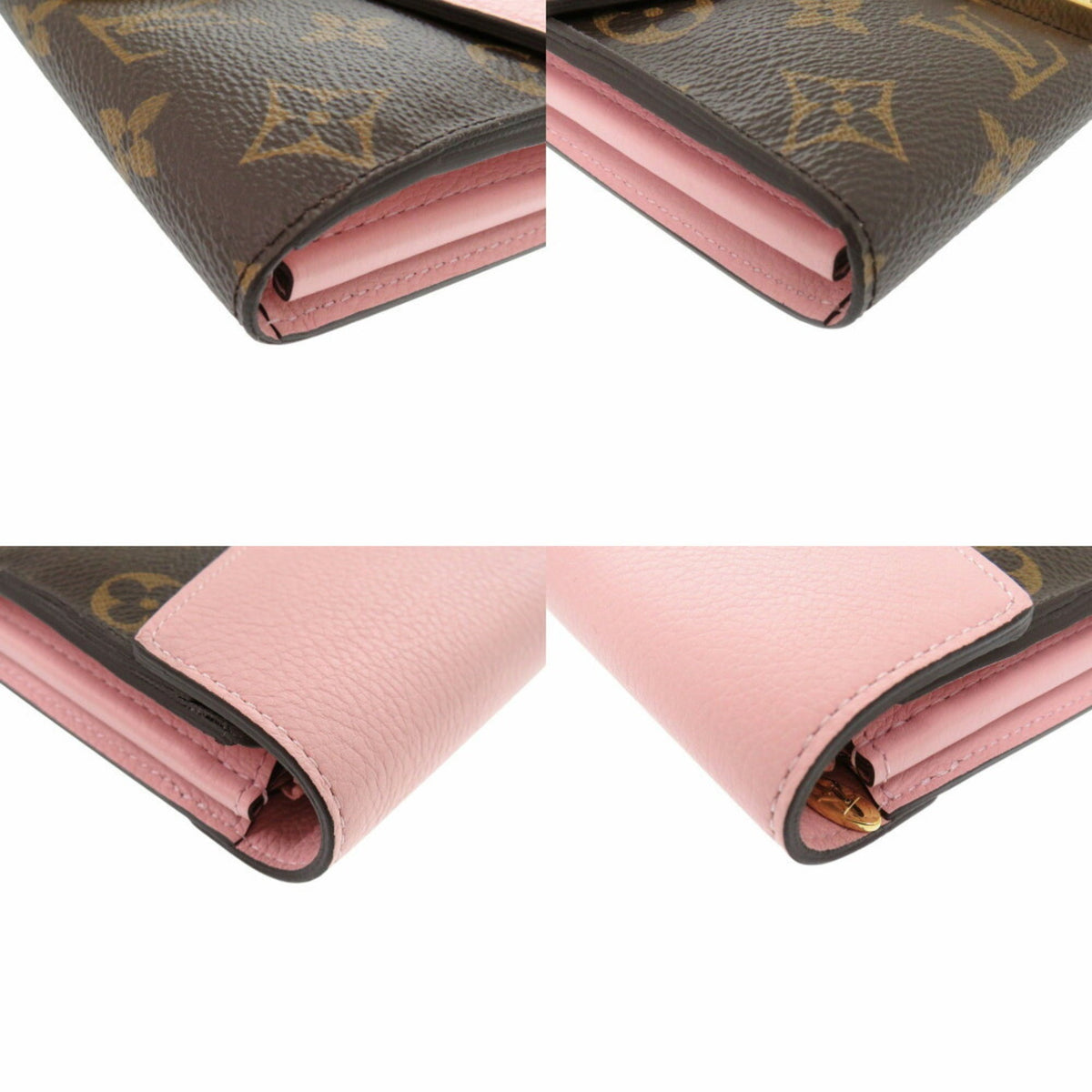 Louis Vuitton Monogram pink Rose Ballerine Monogram Long Wallet (Bi-Fold)