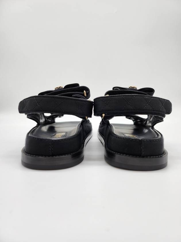 WoMen's Ribbon Velcro Sandals Black Chanel