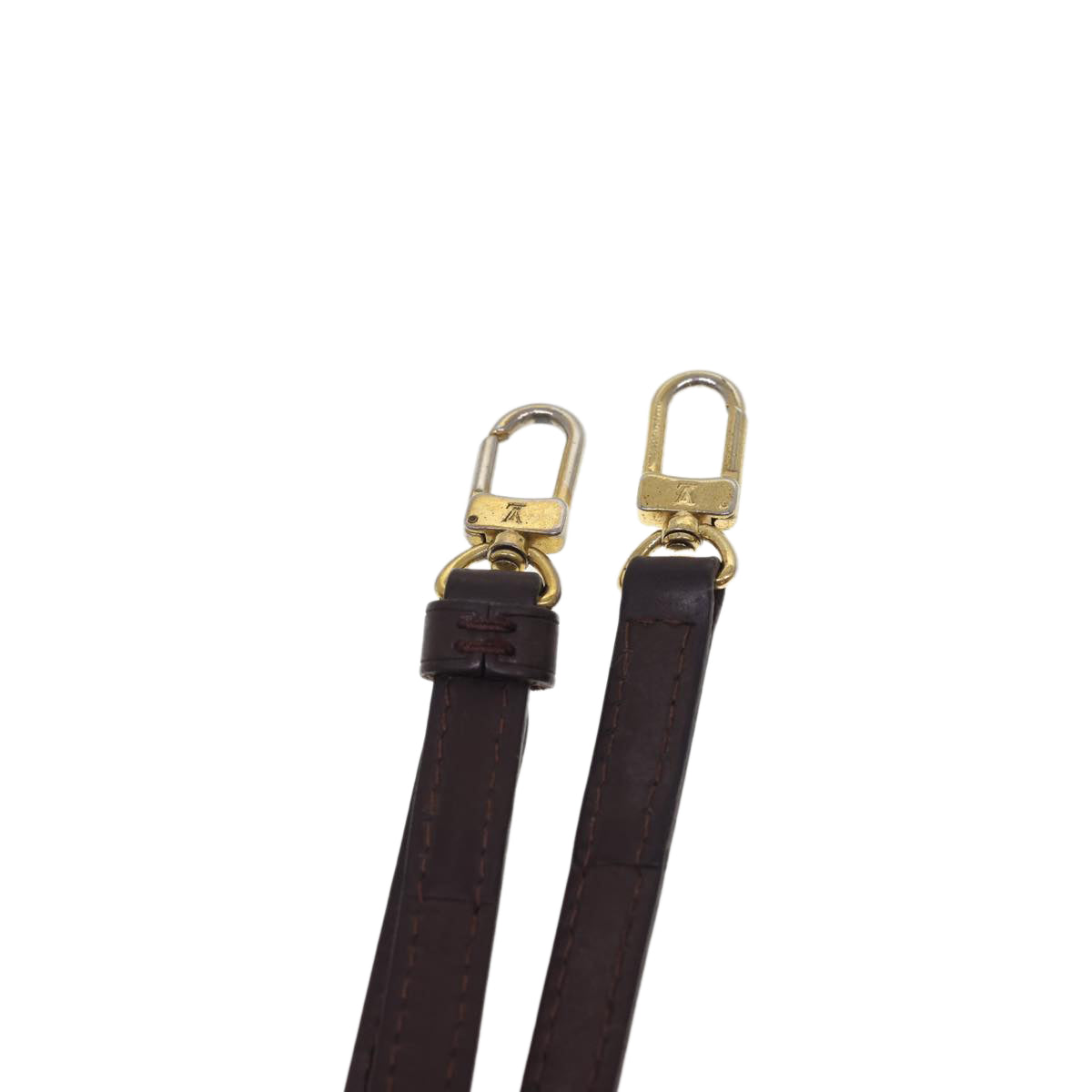 LOUIS VUITTON Damier Shoulder Strap Leather 37""-43.7"" Brown LV 40155