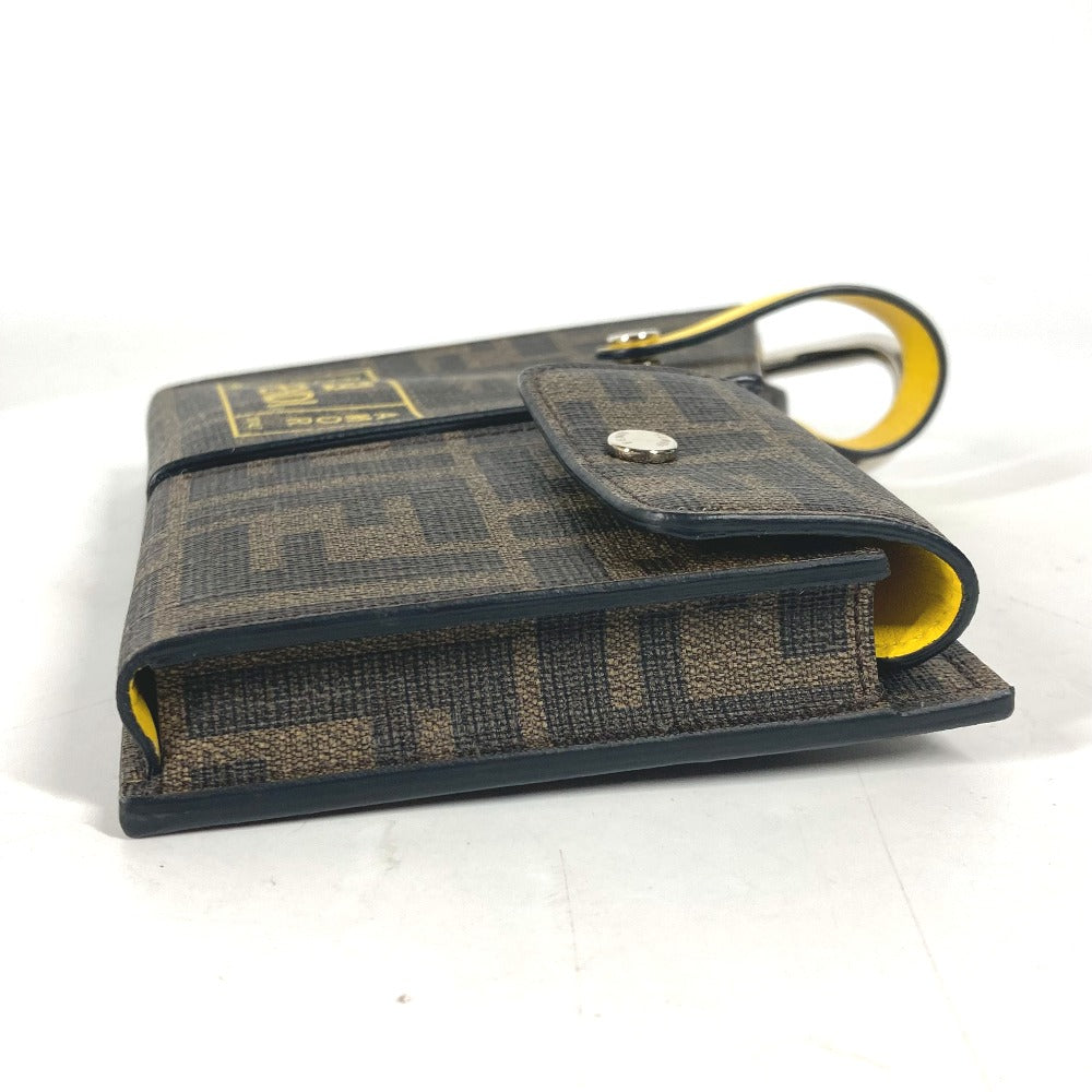 FENDI key ring 7AR759 Leather / PVC Brown With carabiner Zucca Mobile Pouch
