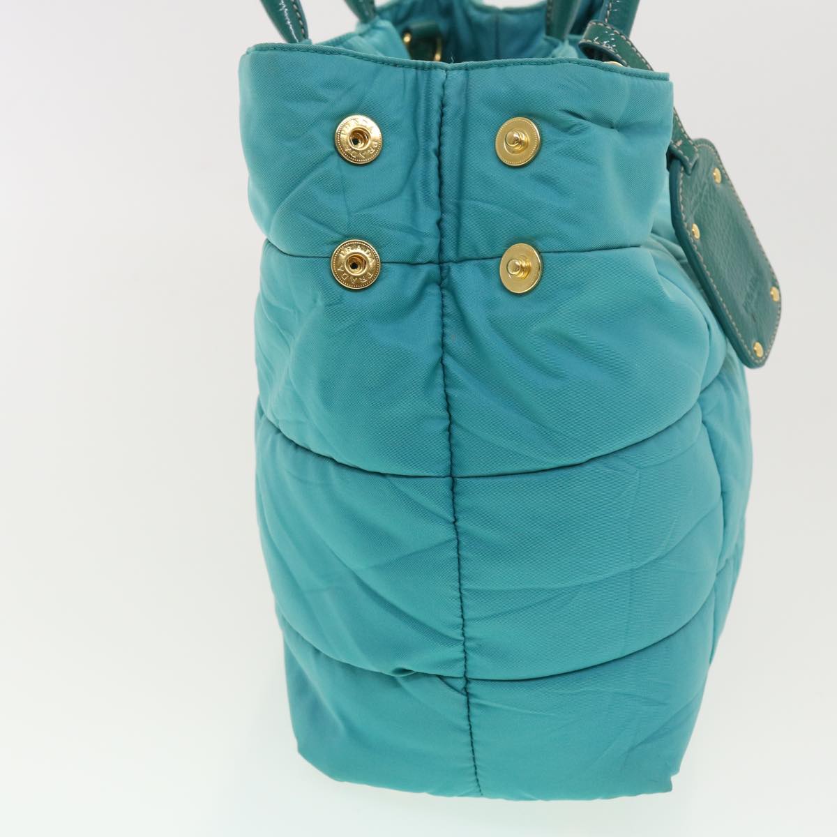 Prada Quilted Hand Bag Nylon 2way Turquoise Blue 40351