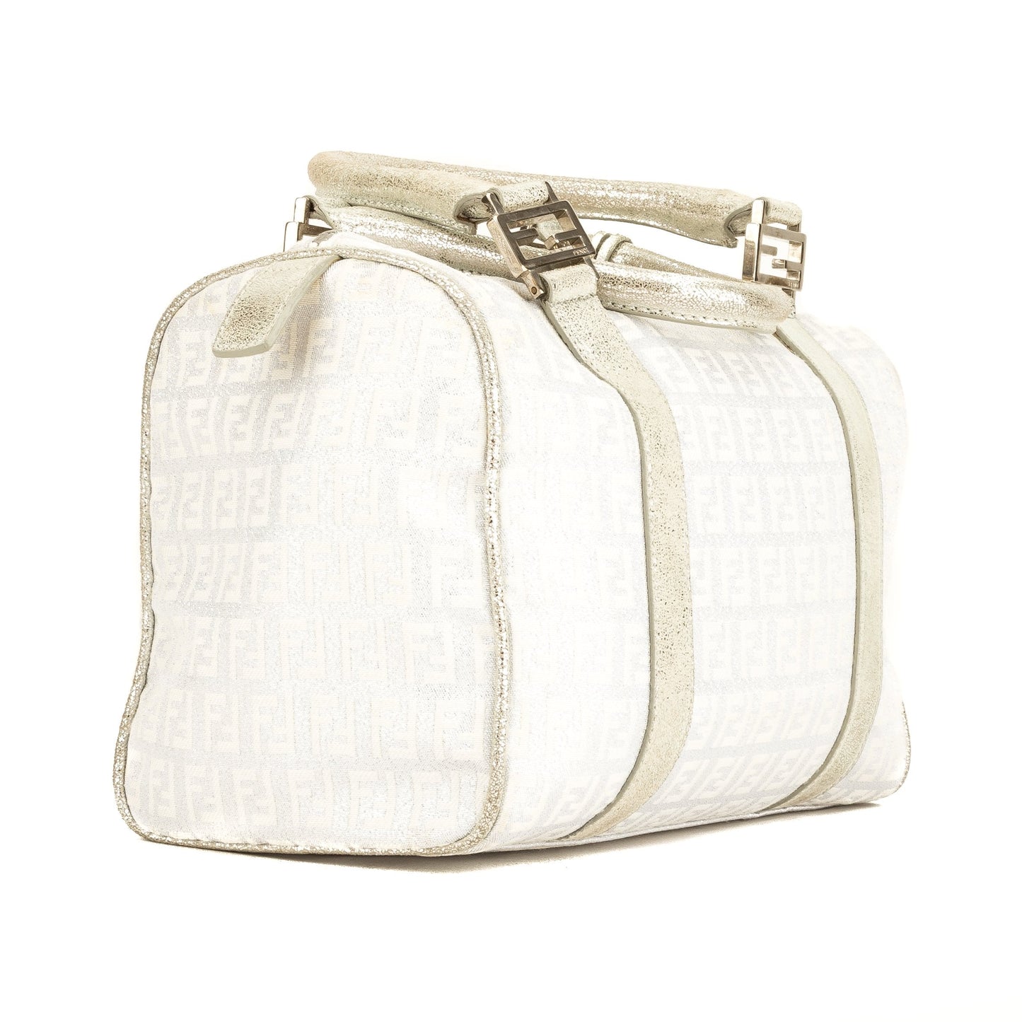 Fendi Silver Glitter Zucca Boston Bag (4079002)