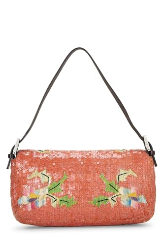 Fendi, Orange Sequin Baguette, Orange