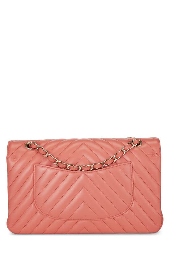 CHANEL, Pink Chevron Lambskin Classic Double Flap Medium, Pink