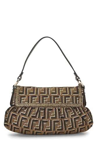 Fendi, Brown & Gold Zucca Canvas Chef, Gold