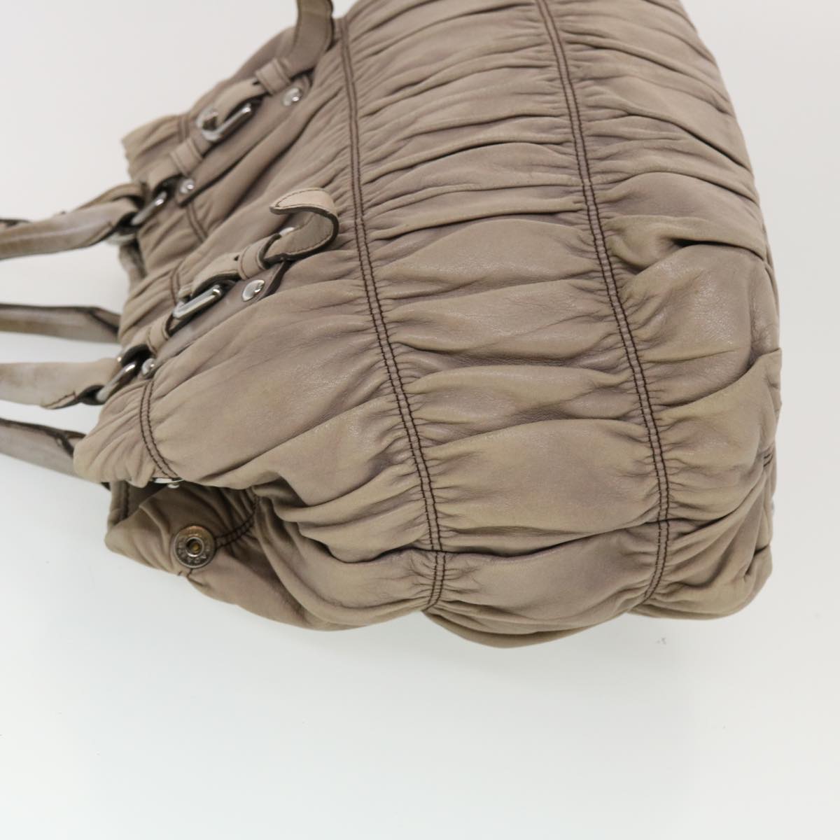 Prada Hand Bag Leather 2way Gray 43231