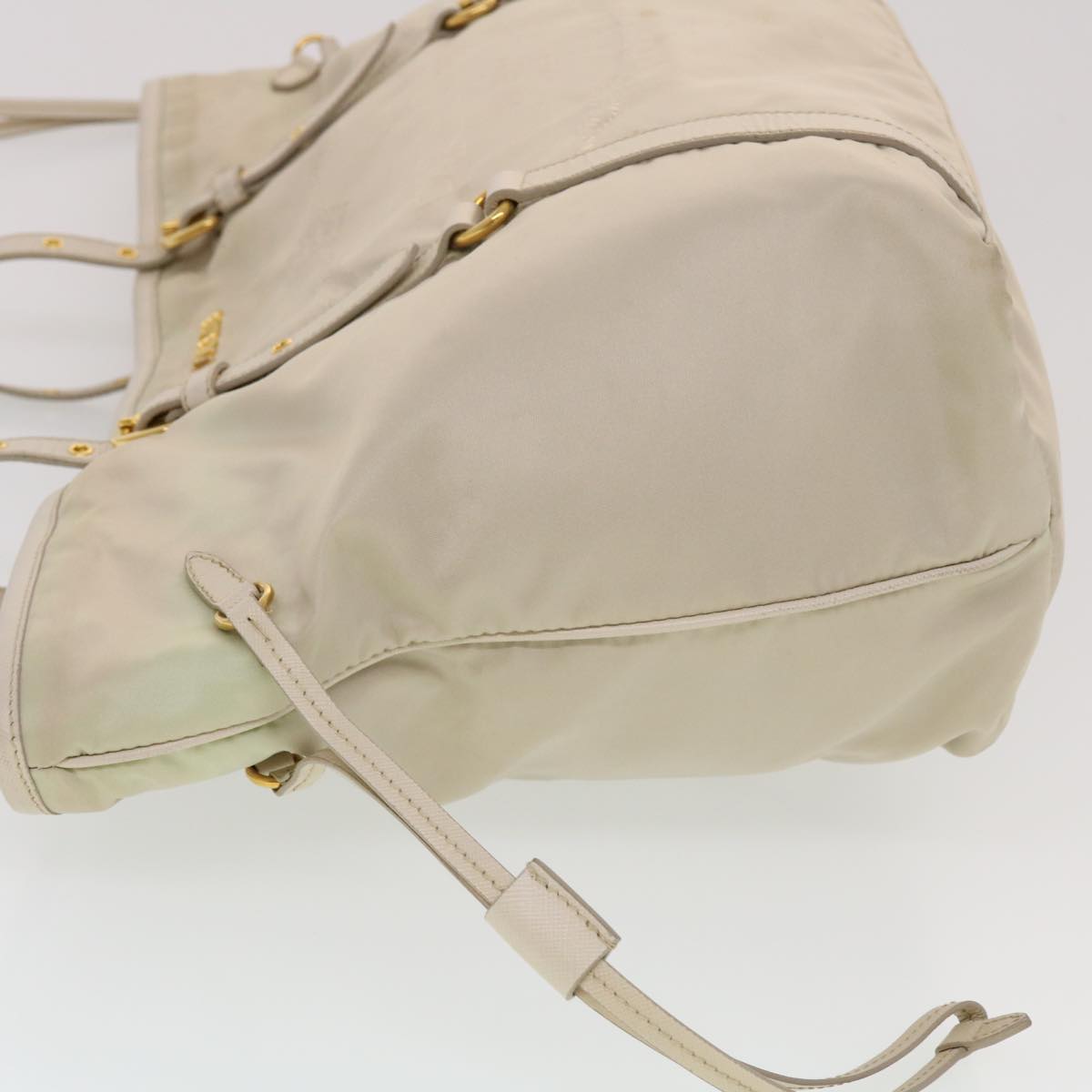 Prada Tote Bag Nylon Beige 44395
