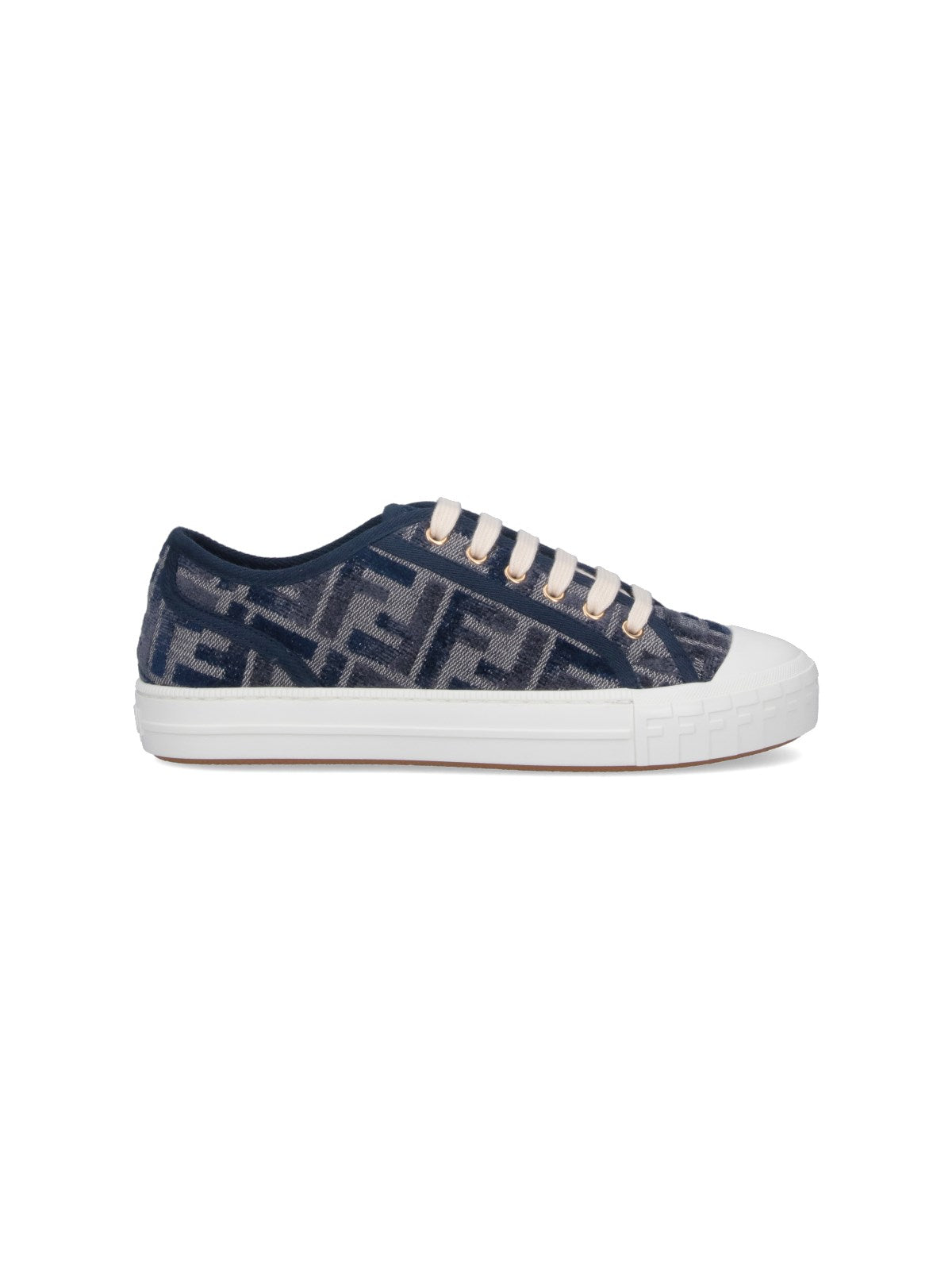Fendi Women Domino' Denim Low-Top Sneakers