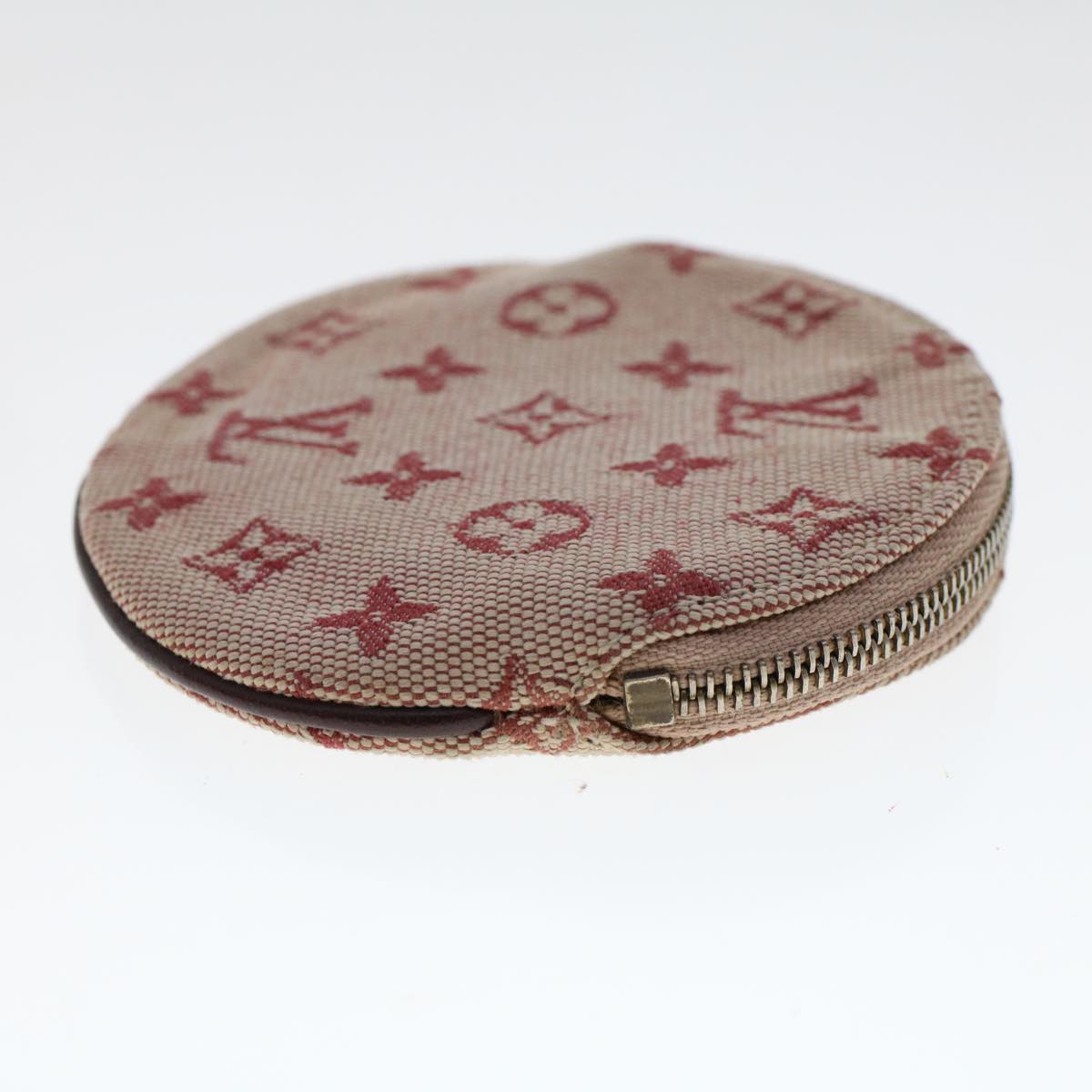 Louis Vuitton Monogram Mini Porte Monnaie Ron Coin Purse Red M92462 Auth 47704