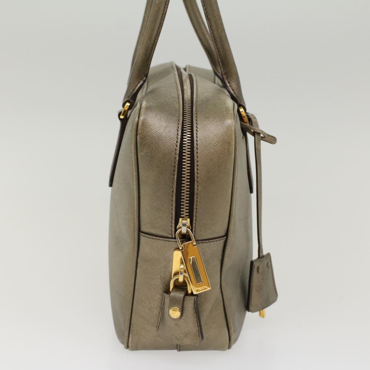 Prada Safiano Leather Hand Bag Gold Tone 48193